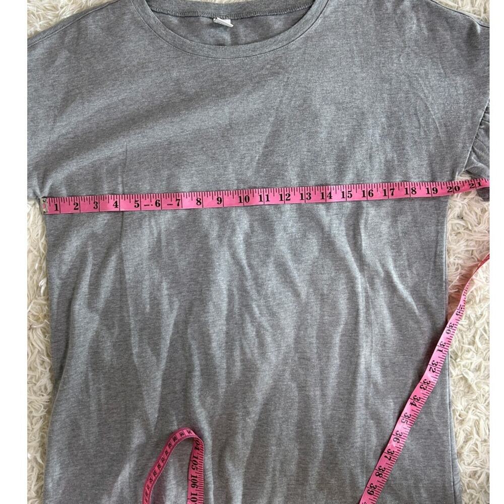 Old Navy Women's Size M Tall Gray Ruffle Sleeve Knee Length T-Shirt Dress #0291 - Picture 9 of 9